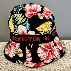 Washington DC Bucket Hat Floral Black | Unisex